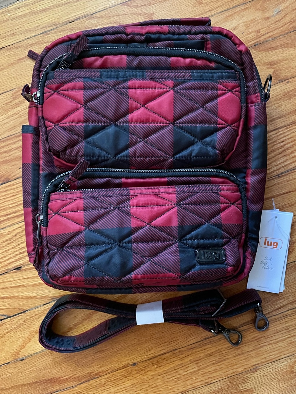 ♥️ Lug Compass Buffalo Plaid Quilted Crossbody